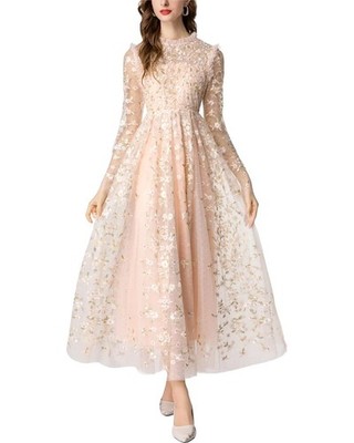 Burryco Pink Embellished Maxi Dress Women's Pink 2 | eBay