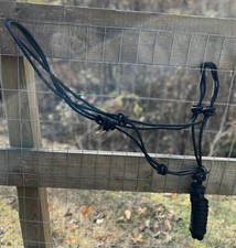 Draft Horse Size Quality 5/16  Black Nylon Rope Halter With Lead Rope
