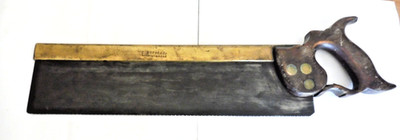 ANTIQUE OLD  14'' BRASS  BACKED '' C.NURSE  & Co .WALWORTH ROAD ''TENON  SAW