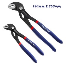 WORKPRO Water Pump Pliers 180 & 250mm 2-Pack Quick Adjustable Hose Grips