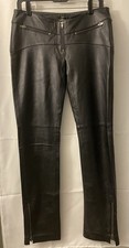 bebe Women  s Black Leather Pants Vintage 90s Y2K Size 8
