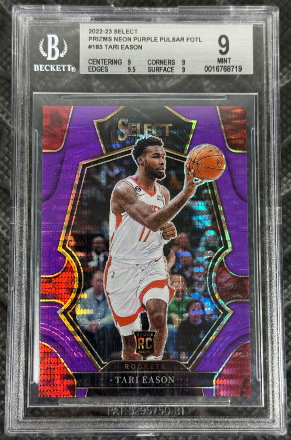 2022-23 Select Neon Purple Pulsar Prizm FOTL /5 Tari Eason BGS 9 RC #183 Rookie