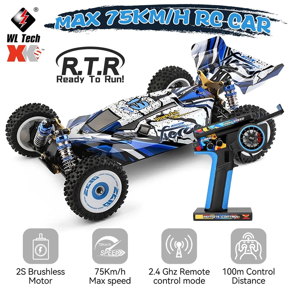 WLtoys 124017-V8 RC 1/12 2.4G 4WD 75km/h Brushless Metal Chassis RTR Racing Car - Image 3 of 4