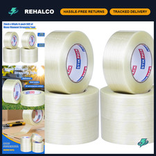 Heavy Duty 2" x 60 Yards Mono Filament Strapping Tape - 6 Pack, 360 Yards, Stron