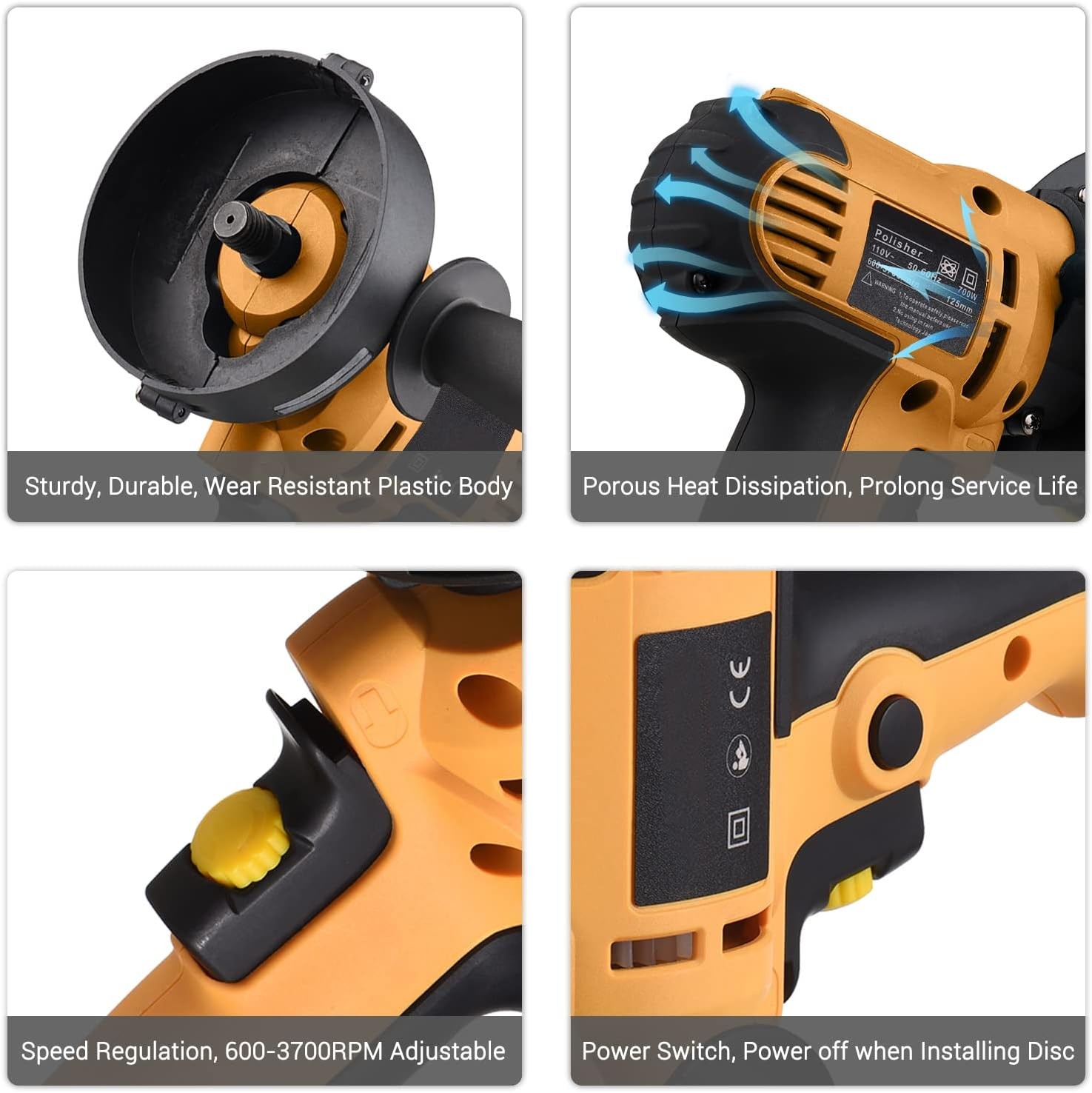 800W Car Polisher Buffer Sander Machine Kit for Perfect Waxing & Detailing