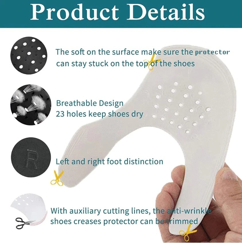 5 Pairs Anti Crease Shoe Protector Anti-Wrinkle Toe Cover Cap Sneaker Guards USA