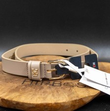 Tommy Hilfiger Womens Belt Leather Jeans Belt Beige