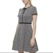 Karl Lagerfeld Gray and Black Textured Mini Dress, Size 6