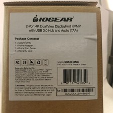 IOGEAR 2-Port 4K Dual View DisplayPort USB 3.0 Hub Audio KVMP Switch GCS1942NC