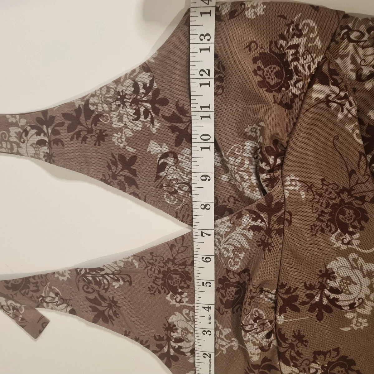 Womens Floral Halter V-Neck XS Sleeveless Tie Boho Festival 90s Y2K Hippie Fairy