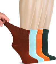 Lightweight Women Diabetic Ankle Bamboo Thin Socks, 4 Pairs, by Hugh Ugoli