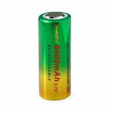 Skywolfeye 26650 Battery 3.7V Rechargeable 8000 mAh Li-Ion Batteries Cell Lot