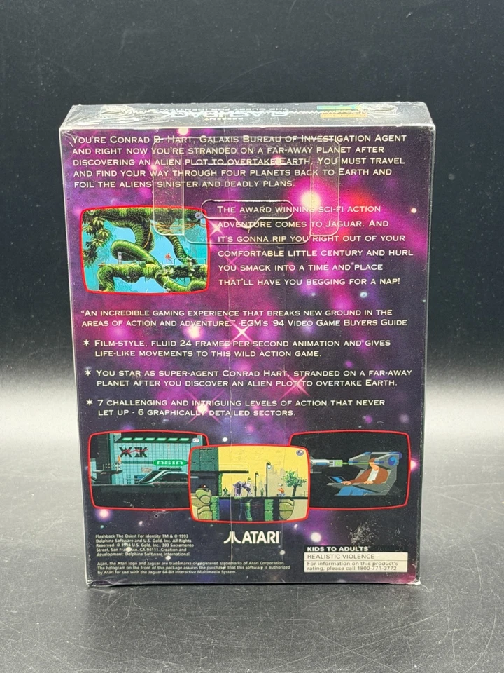 Flashback Quest for Identity Atari Jaguar 64 BIT Sealed W/ Hangtab Authentic - Image 2 of 4