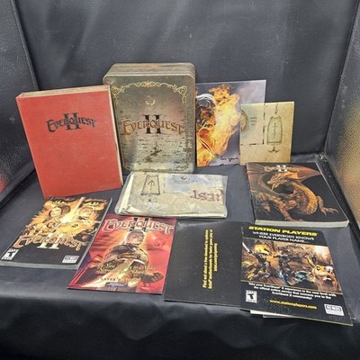 EverQuest 2 II Collectors Edition PC Game Tin w/Cloth Map Books Posters 