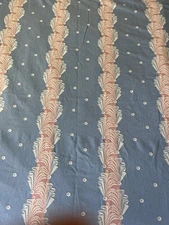 Vintage 40s Fieldcrest Woven Cotton bedspread Hollywood Regency Pink Blue 79x84