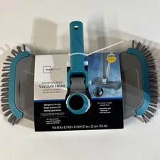 Weighted 14” Pool Vacuum Head with Air Valve and Blue PP Bristles