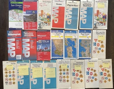 22 Vintage Rand McNally & Thomas Guide Maps 1970s+ Paper Collectibles