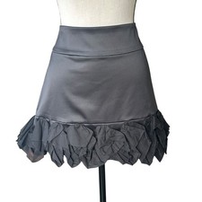 Express Design Studio Black Mini Skirt 8 Ruffle Hem Party Cocktail Evening