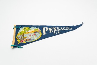 Vintage Pensacola Florida Souvenir Felt Pennant 27"