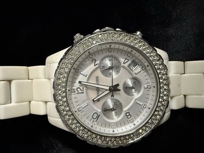 Chunky Silver & white tone MICHAEL KORS Women's Watch MK 5300