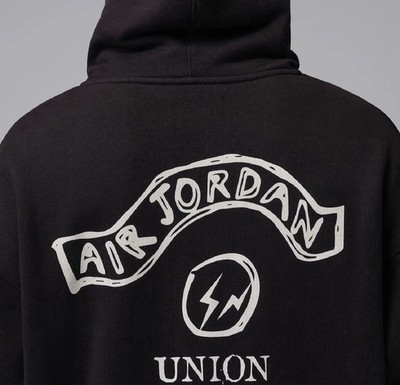 トップス Nike Jordan x FRAGMENT UNION Zip hoodie Nike Jordan Union x Fragment x Jordan Front Zip Hoodie (Black/Sail