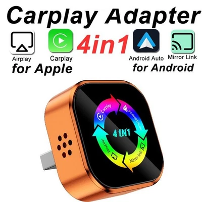Wireless CarPlay Adapter 4in1 AirPlay MirrorLink Navi Musik Auto iOS Android - Bild 1 von 4