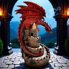 Fire Dragon Tower Burner Backflow Incense Holder Fantasy Gothic Statue Decor