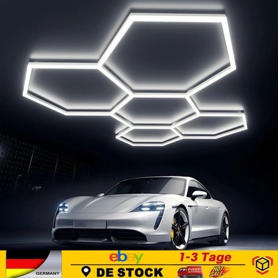 5x Hexagon LED Röhren Werkstatt Garage Wand Decken Leuchte Beleuchtung Lampe