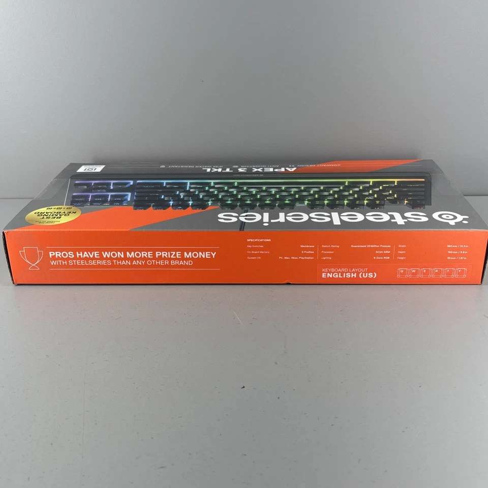 Steelseries Apex 3 TKL RGB Gaming Keyboard – 8-Zone RGB SEALED Factory - Image 4 of 4