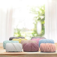 1 kg dickes Samtgarn Armstricken bequem weich  DIY H&auml;keln Jumbo Schlauchgarn