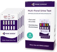 Prime Screen [5 Pack] 5 Panel Urine Drug Test Kit - Testing Instantly for 5 Diff