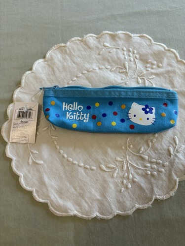 Hello Kitty dünnes Etui türkis & Punkte Federmäppchen Etui Reißverschlusstasche 6,5" 2005