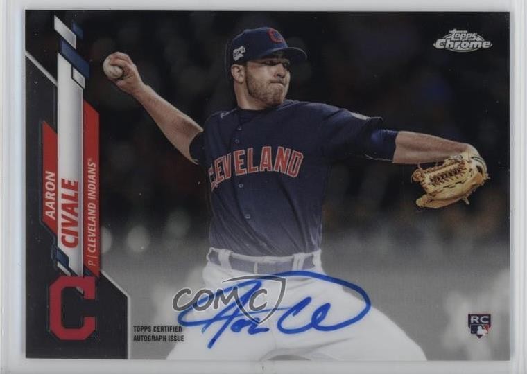 2020 Topps Chrome Rookie Auto Aaron Civale #RA-AC Auto t5d