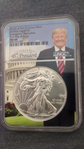 2020 S American Silver Eagle MS69 Emergency Production First Day of Issue 1oz .