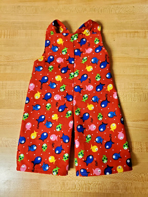 CUTE FISH FISH FISHIES CORD CORDUROY OVERALLS  for 16''  CPK Cabbage Patch Kids