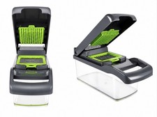 Professional Compact Vegetable Food Cutter Chopper 9 Inserts Grey Green