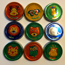 9 Different Gerber Baby Food Jar Animal Lids LIDS ONLY