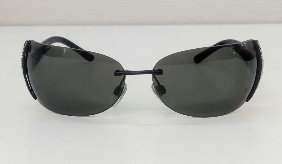RARO BVLGARI Parentesi Gafas de sol Negro Plástico Italia Diseñador Gafas Hombres Auténticas Foto 2 de 4