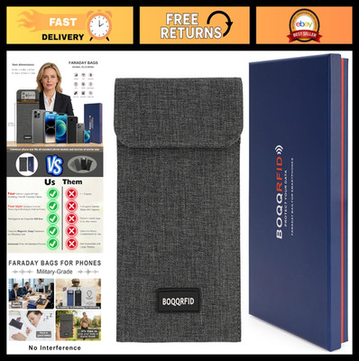 4-Layer Signal Blocking Faraday Bag for Phones, Anti-Tracking Pouch, Magnetic Cl