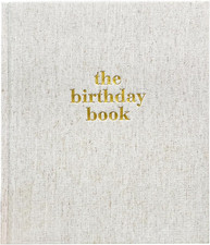 Baby Memory Book Photo for Boys and Girls-Linen Keepsake Birthday Book Record