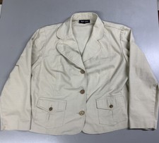 Rachel Adams Women's Plus Size 16 Tan Suit Blazer Three Button Jacket