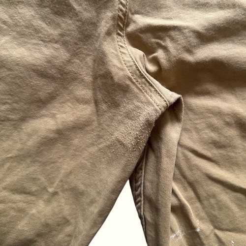 Carhartt Relaxed Fit Beige Canvas Cargo Work Pants Rugged Flex 38x32 Paint Marks - Picture 9 of 10