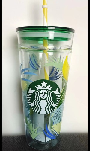 Rare Starbucks Straw Cup Double Wall Glass Tumbler 20oz - Bild 1 von 3