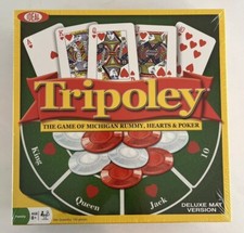Tripoley Deluxe Mat Version Game of Michigan Rummy Hearts and Poker - New Sealed