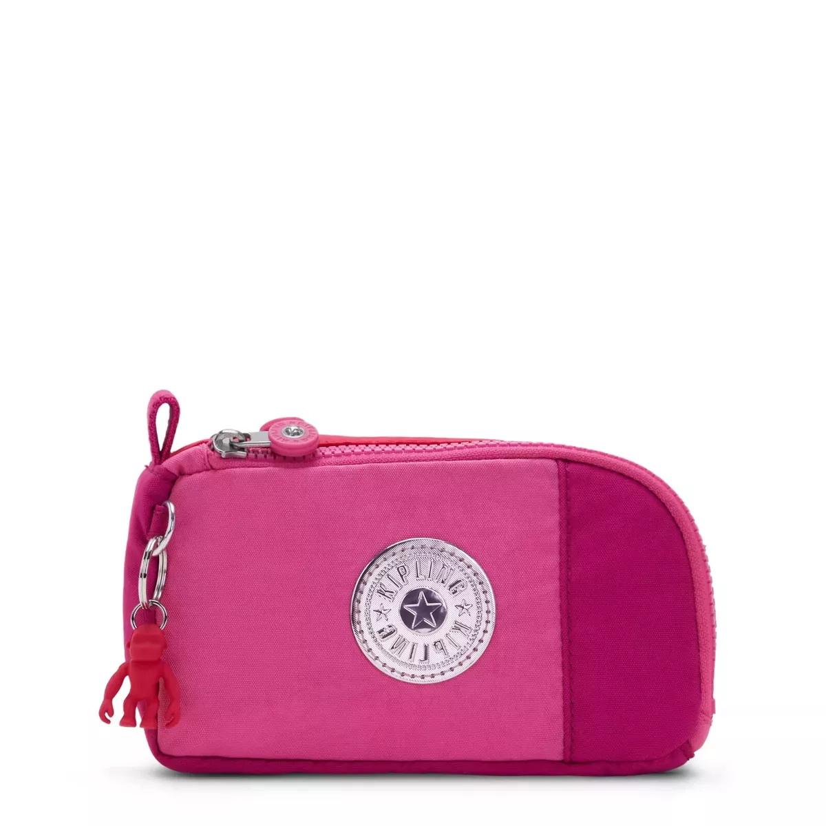 NWT Authentic Kipling Tibby Double-zip Pouch in Pink Fuchsia