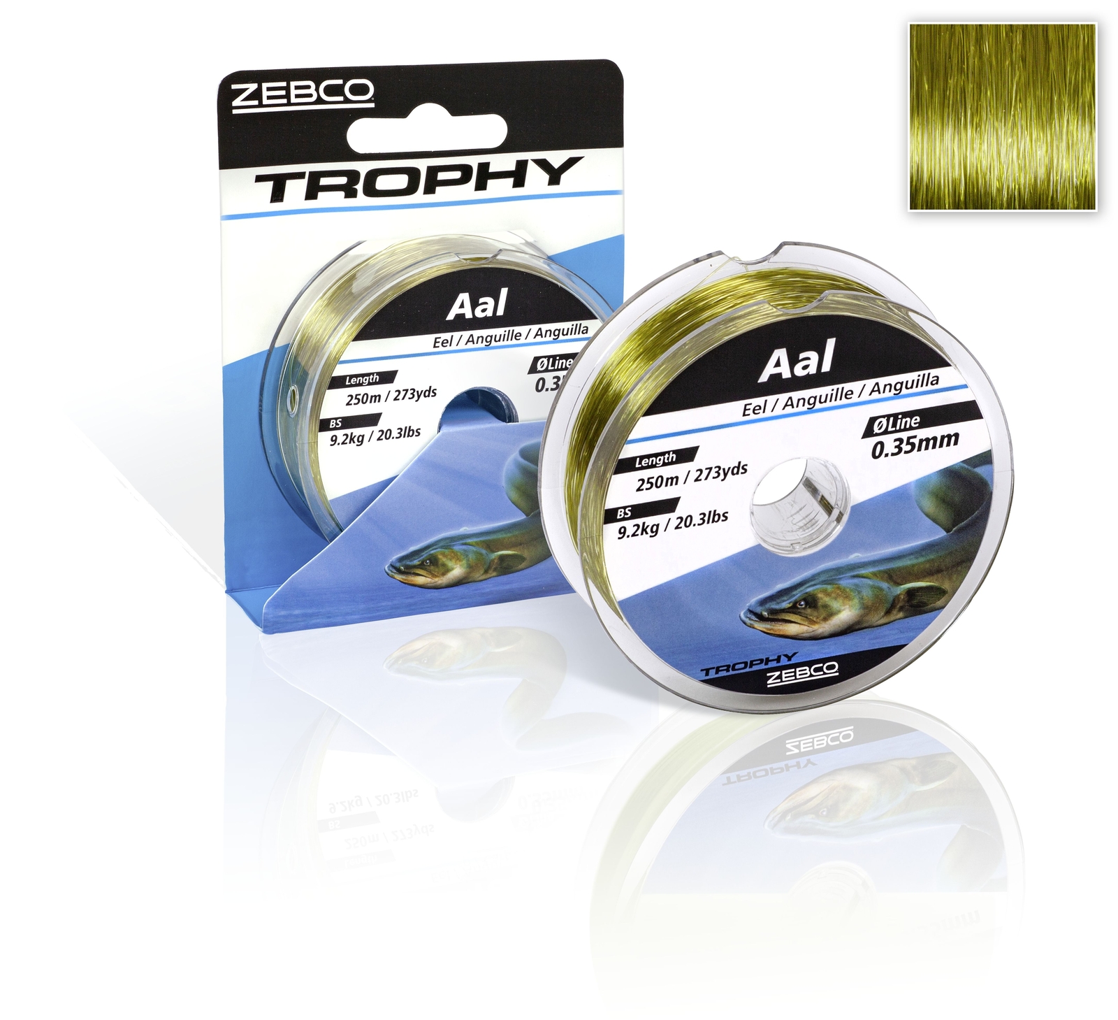 Трофейный шнур Zebco Angelschnur 0,25мм длиной 300 м, весом 5,0 кг из монофиле, ок.