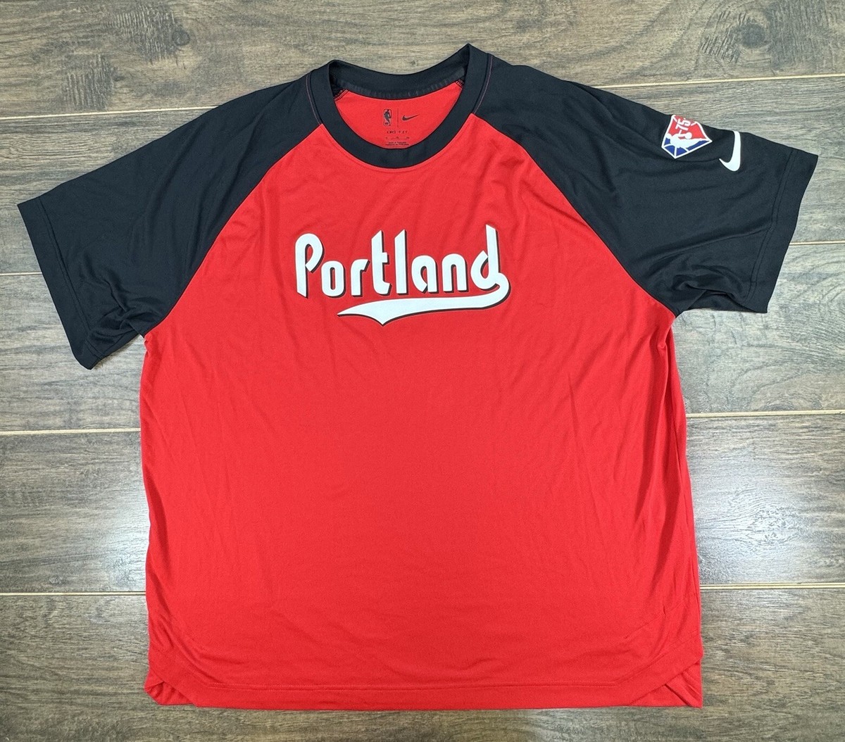 NIKE NBA Portland Trail Blazers シャツ L Nike Portland Trail Blazers Shirt Mens XL Red Black NBA 75th