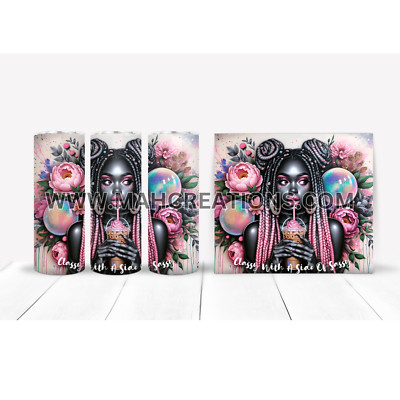 Sublimation Print 20oz Tumbler Classy With A Side Of Sassy  Heat Transfer