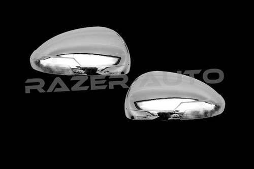 RestylingFactory Triple Chrome Plated Full Mirror Covers For 2010-2015 Chevy Camaro - 1 Pair