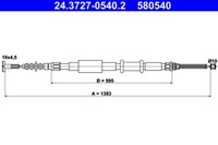 ATE Handbremsseil Rechts FüR Alfa 145 146 Brava Bravo Marea 1.2-1.9D